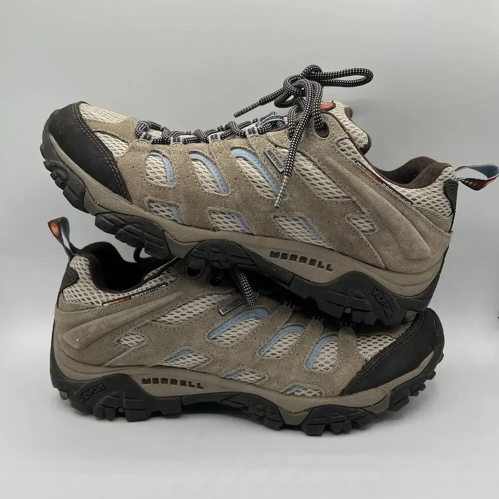 Merrell Women’s Moab 2 Waterproof Hiking Shoes • Vibram • Dusty Olive US 10.5 M